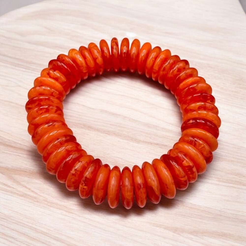 Chunky Orange Disc Bracelet